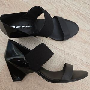 United Nude Lo Res Black Strappy Sandals Size 38